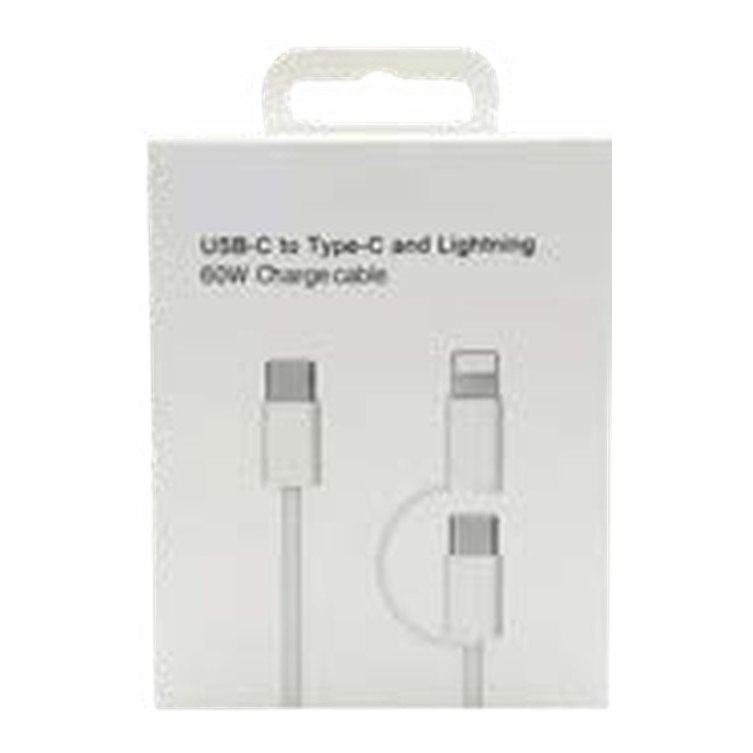 Cable USB-C a Lightning 60W (2 en 1 C-C/Lightning)