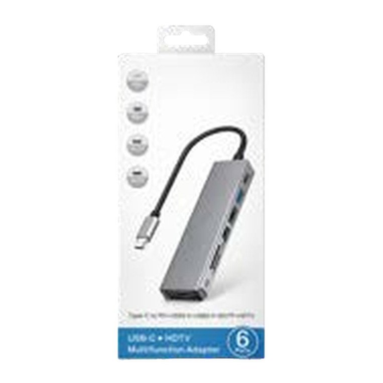 Hub USB-C 6 puertos (USB-C + HDTV)